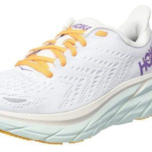 HOKA ONE ONE Clifton 8 Women's Running Shoes - White, Size 8